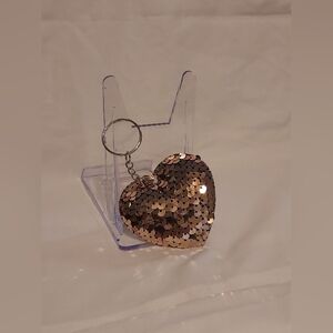 Heart Shaped Sequin Keychain